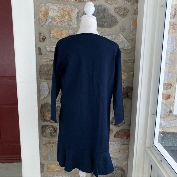 NWT Draper James Solid Tulip Long Sleeve Ponte Dress in Nassau Navy Sz Medium - Picture 9 of 12